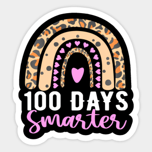 100Th Day Of School Teacher Student 100 Days Smarter Rainbow Sticker